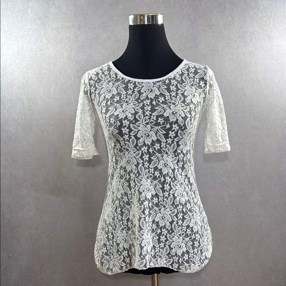 White Lace Sheer Top